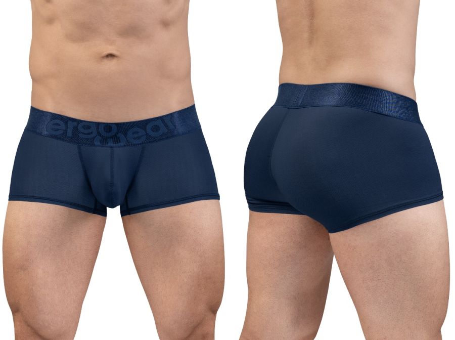 Navy blue ergoWear ew1814 max bold se trunks with ergonomic fit and textured waistband featuring subtle brand lettering