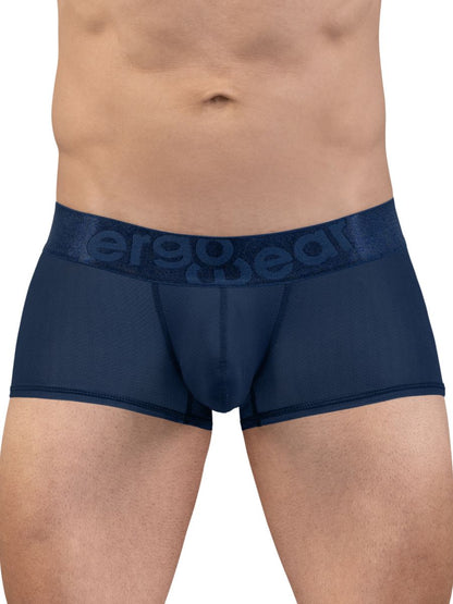 Navy blue ergonomic briefs with textured waistband and ergo wear logo designed for comfort and support