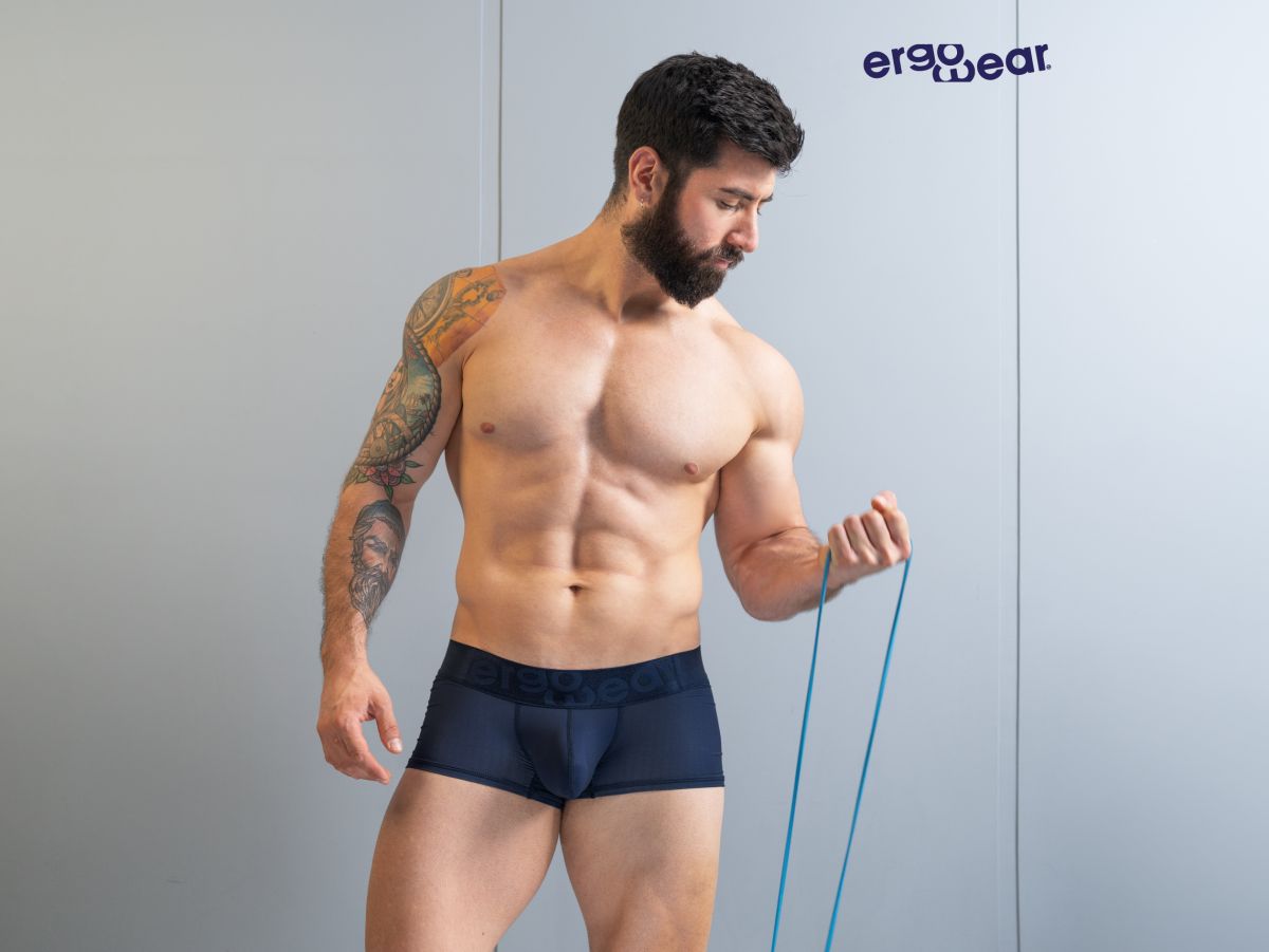 Navy blue ergonomic boxer briefs ergo wear ew1814 max bold se trunks designed for comfort and support
