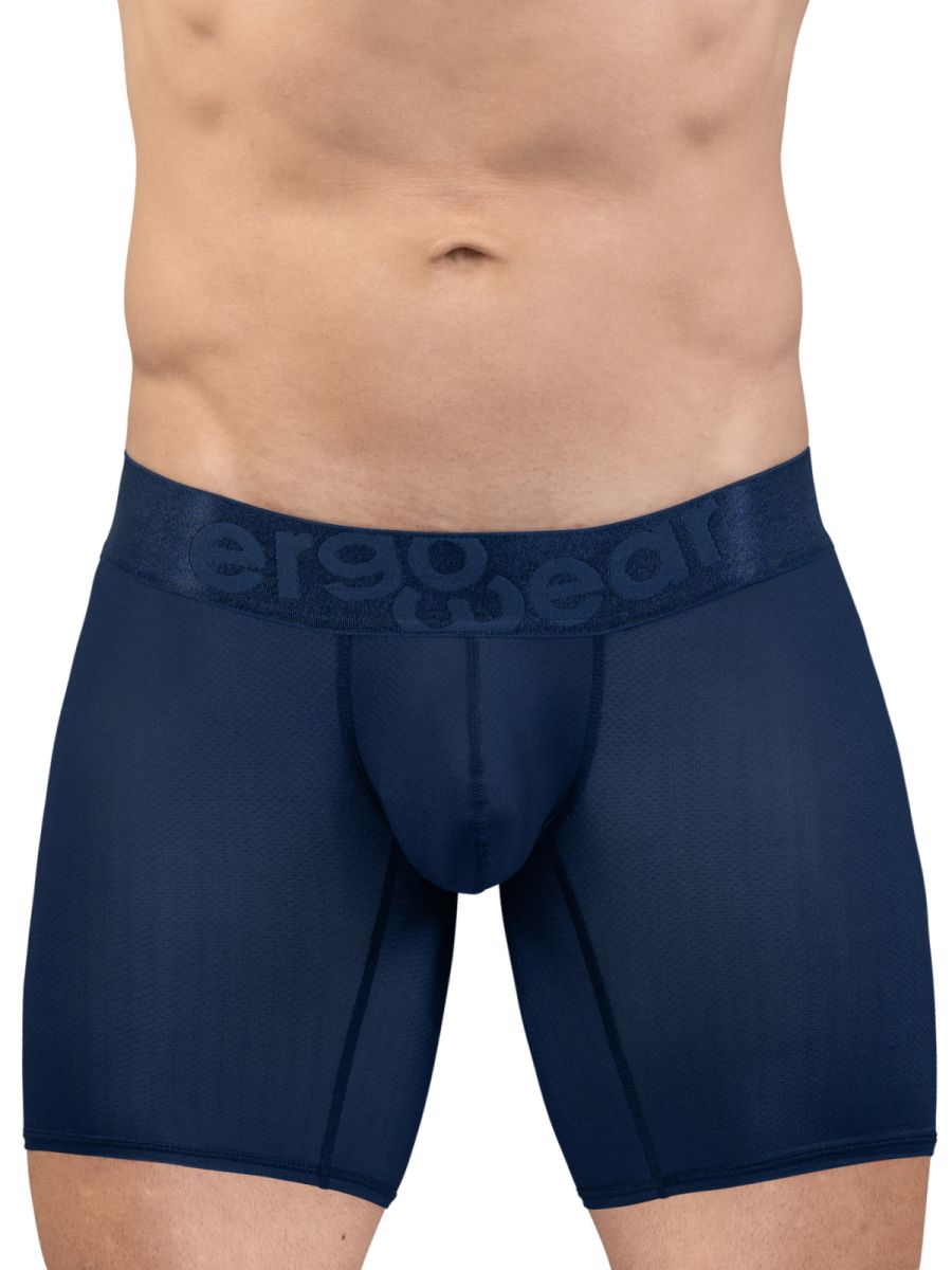 Navy blue men’s boxer briefs with subtle elastic aerogear waistband ergo wear ew1815 max bold se dark blue