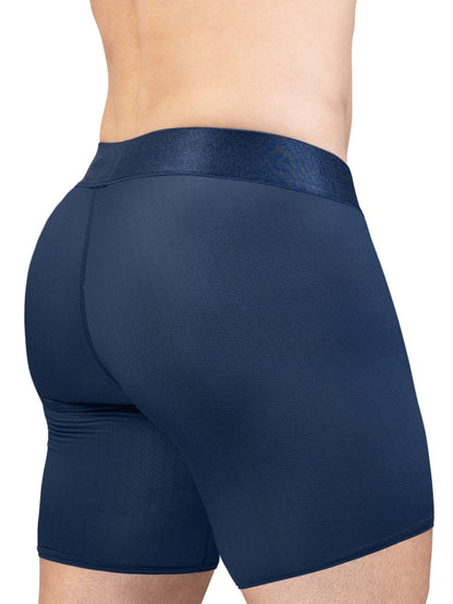 Navy blue seamless boxer briefs with textured waistband by ergowear ew1815 max bold se in dark blue fabric