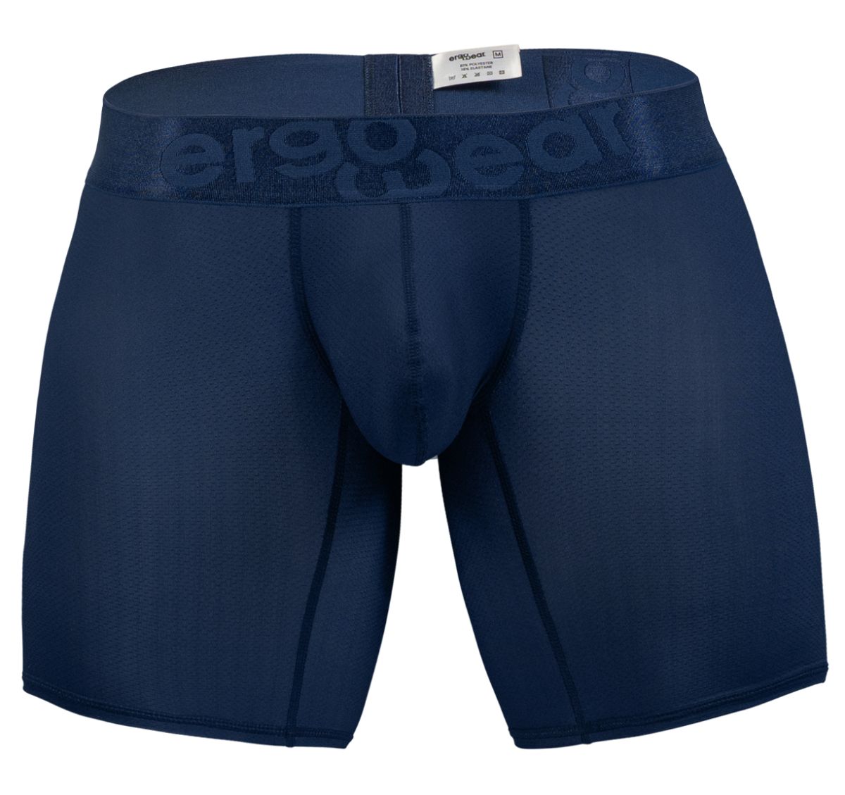 Navy blue ergo wear ew1815 max bold se ergonomic boxer briefs with matching waistband and embossed logo