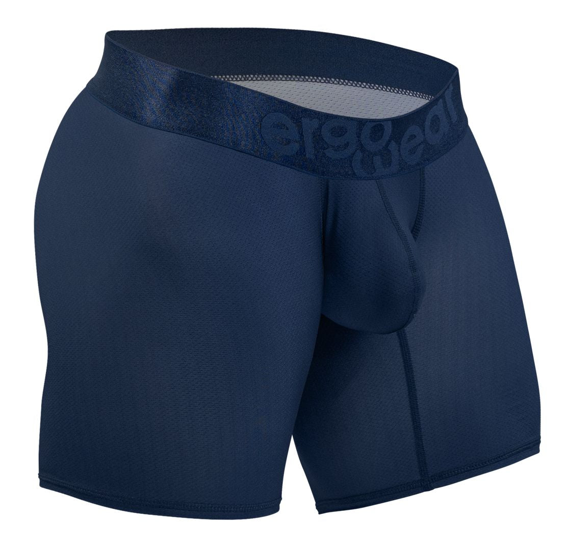 Navy blue ergo wear ew1815 max bold se ergonomic boxer briefs with textured waistband and logo detailing