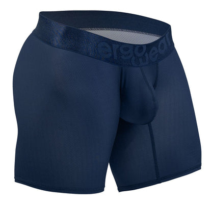 Navy blue ergo wear ew1815 max bold se ergonomic boxer briefs with textured waistband and logo detailing