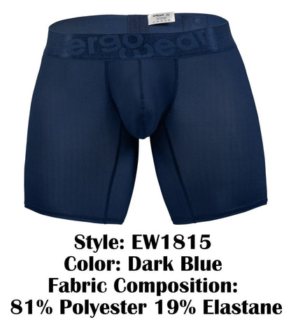 Dark blue ergoWear ew1815 max bold se ergonomic boxer briefs with branded waistband 81 polyester 19 elastane