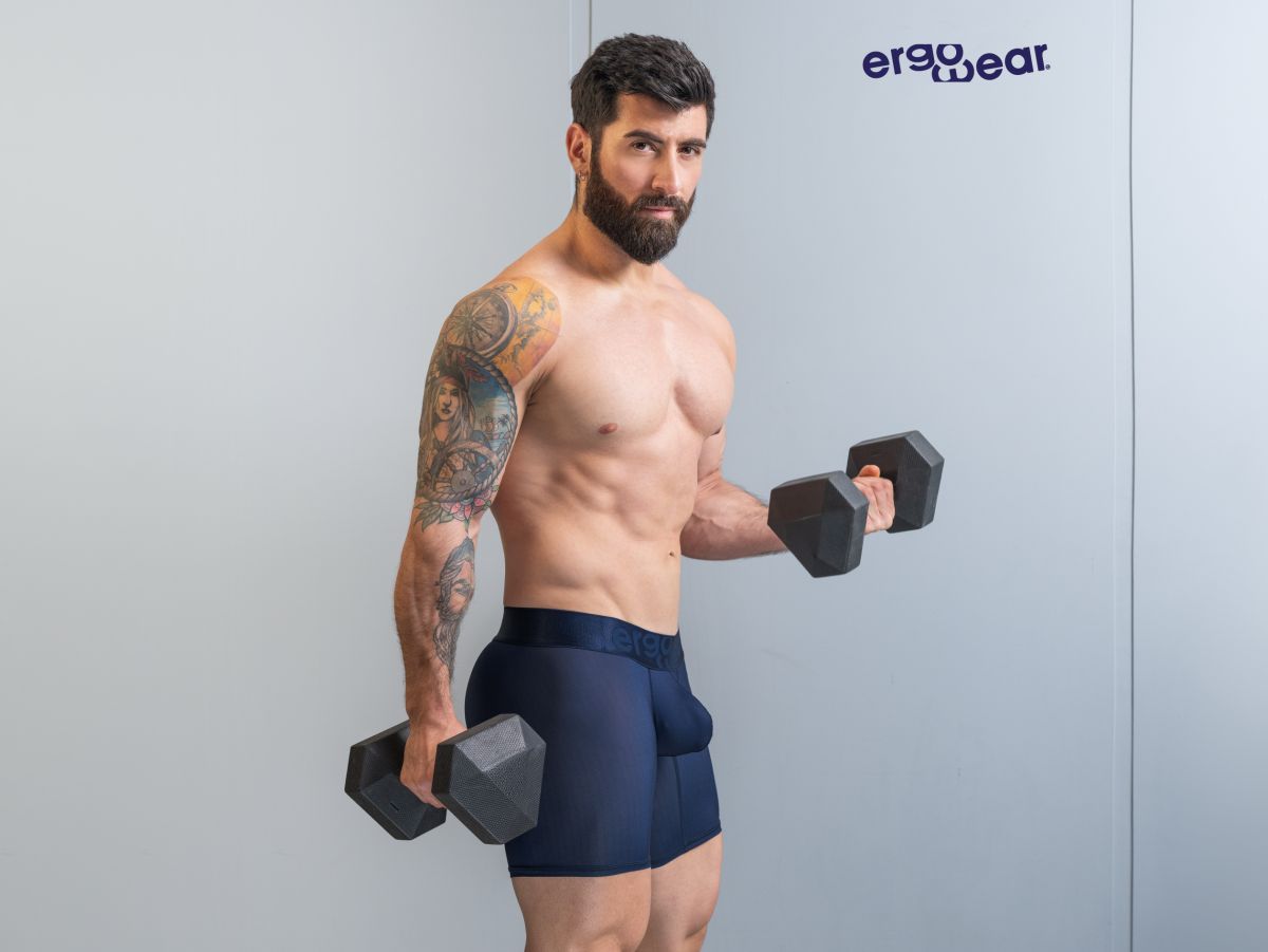 Ergowear ew1815 max bold se boxer briefs in dark blue with ergonomic contoured design and supportive fit