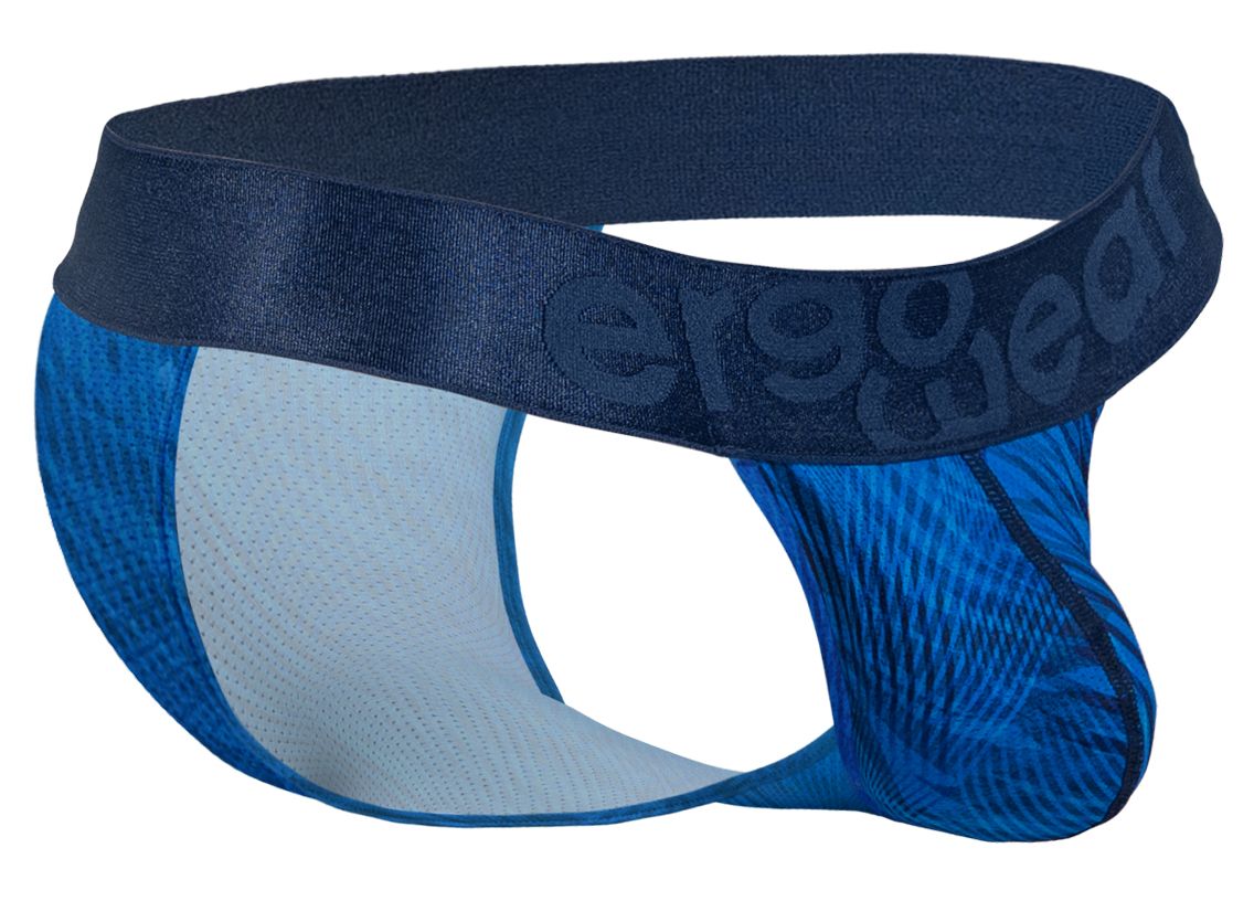 Ergowear ew1817 max bold se bikini mid blue patterned men’s briefs with dark navy waistband and ergo wear logo