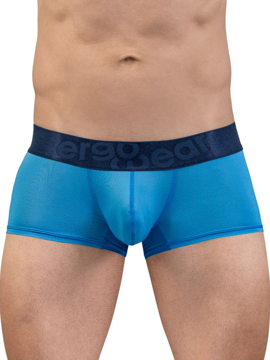 Blue sheer men’s briefs with a dark blue ergo and bear elastic waistband from ergowear ew1822 max bold se trunks