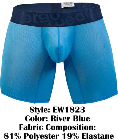 River blue ergoWear ew1823 max bold se boxer briefs in breathable mesh fabric with elastic waistband and brand logo