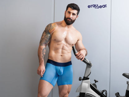 Blue ergo wear ew1823 max bold se boxer briefs with black waistband designed for athletic comfort