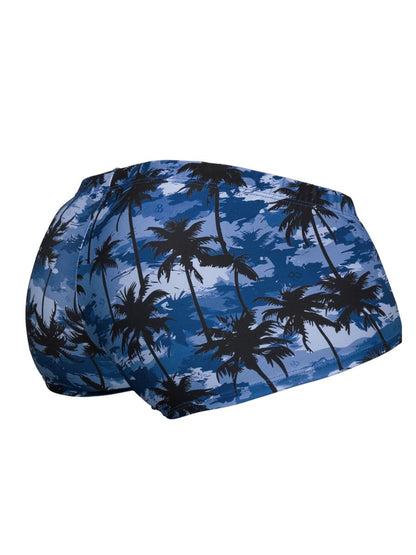 ErgoWear ew1825 FEEL SW dark blue and black palm tree patterned swim trunks designed for comfortable swimming