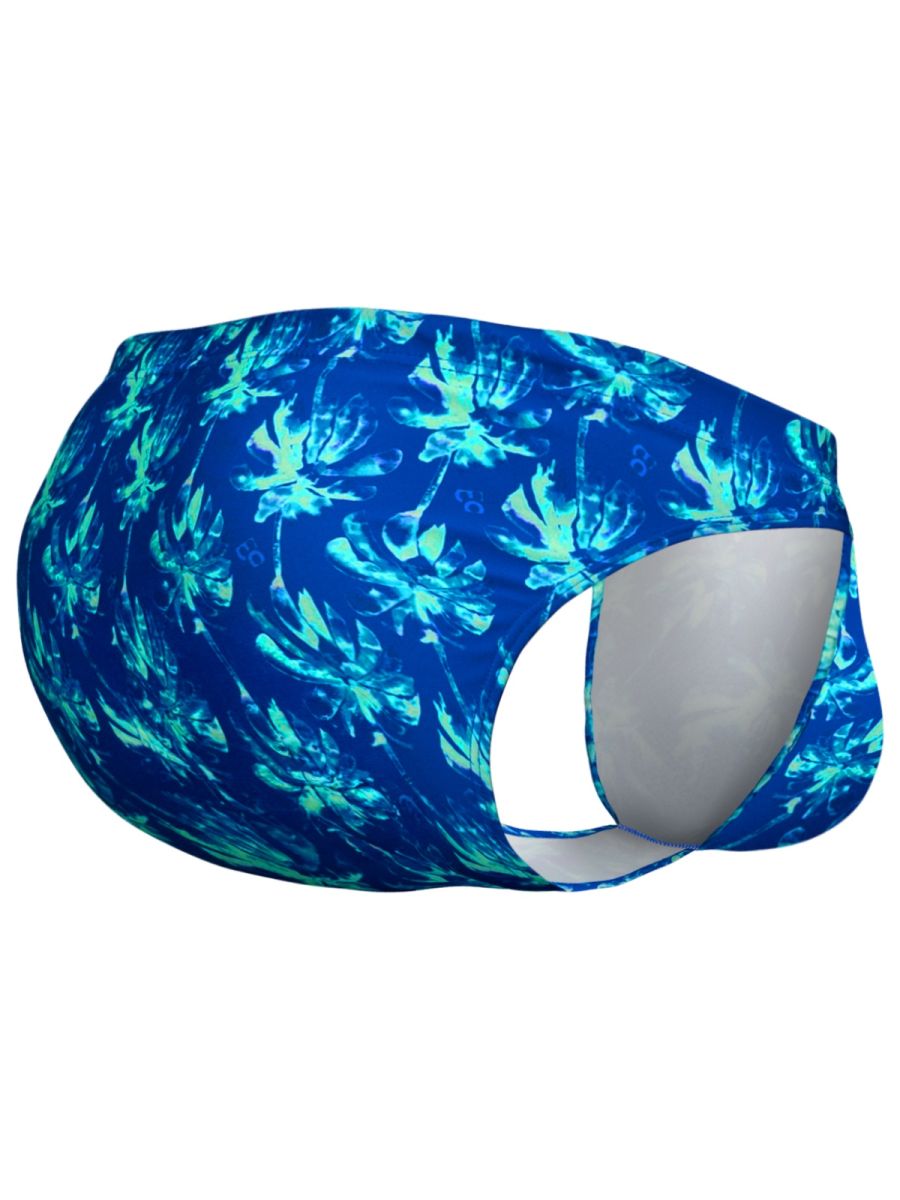 Blue and teal floral-patterned swim bikini with cut-out design from ergowear ew1826 feel sw collection