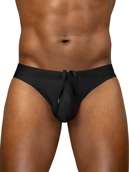 Black ergoWear ew1830 x4d sw swim thongs with drawstring waistband and contoured design for swimming