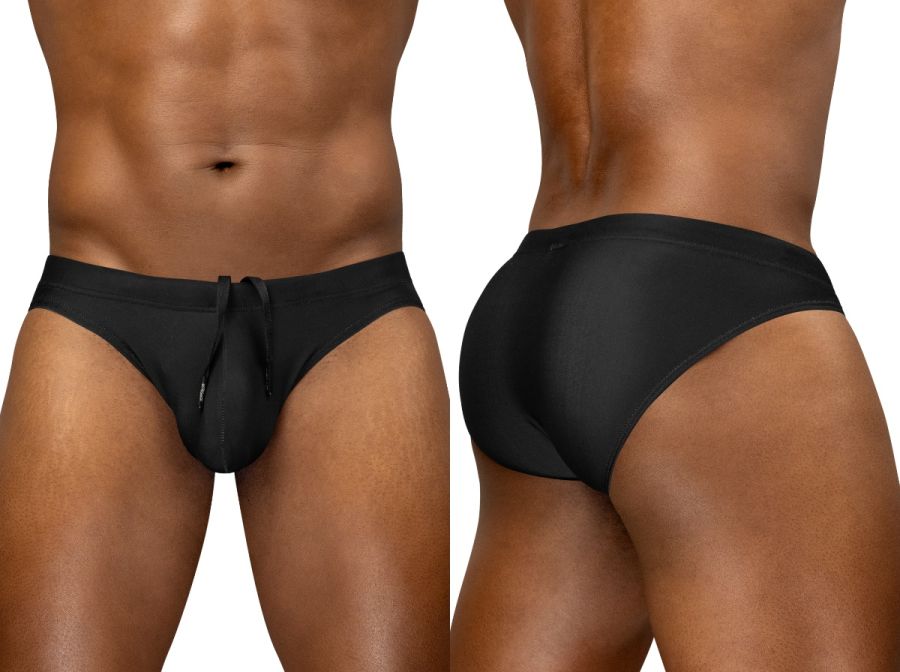 ErgoWear ew1831 x4d sw black form-fitting swim bikini with drawstring waistband for comfortable water use