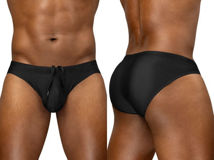 ErgoWear ew1831 x4d sw black form-fitting swim bikini with drawstring waistband for comfortable water use