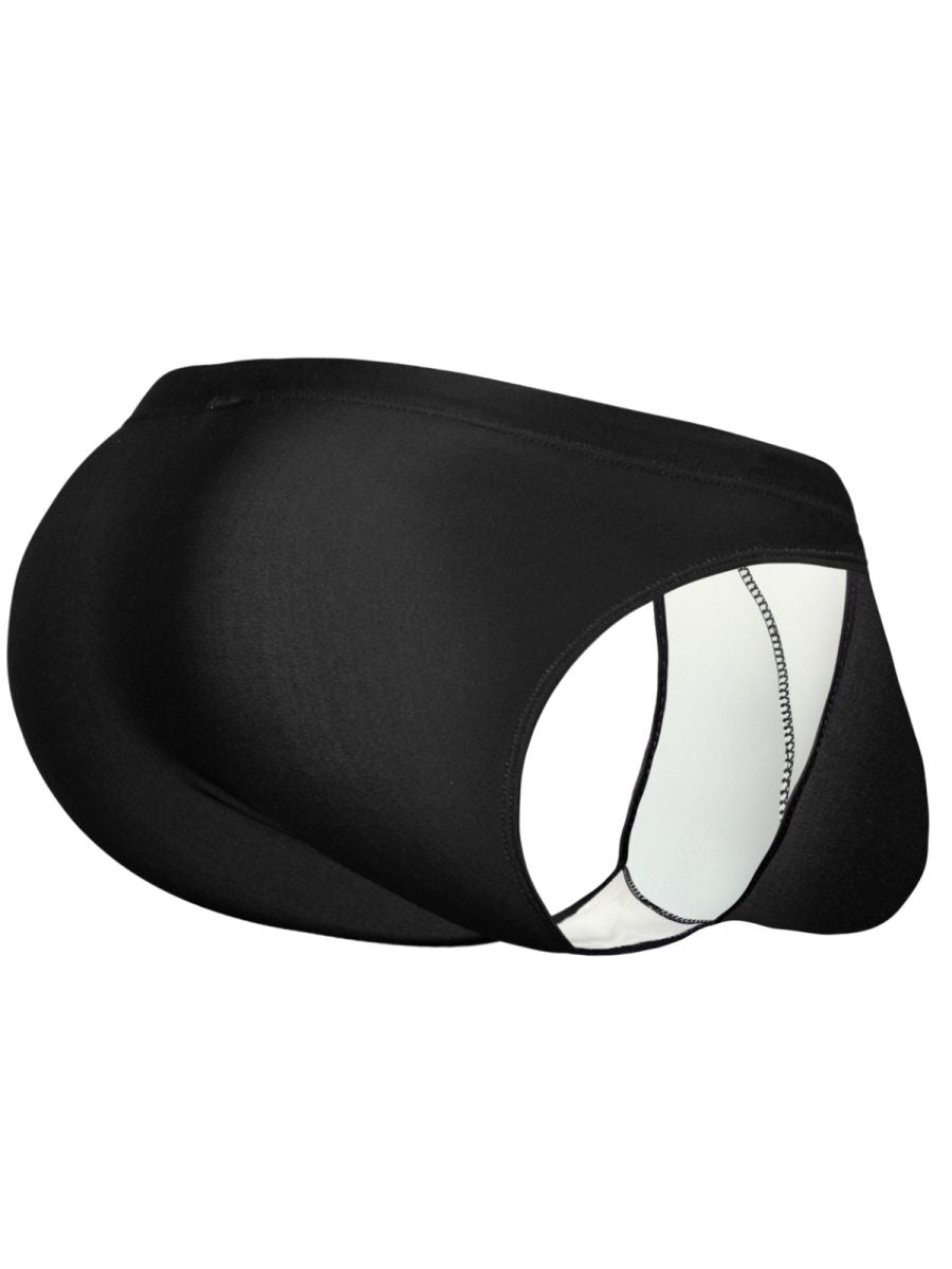 ErgoWear ew1831 x4d sw black swim bikini with white side panel and black stitching along side seam