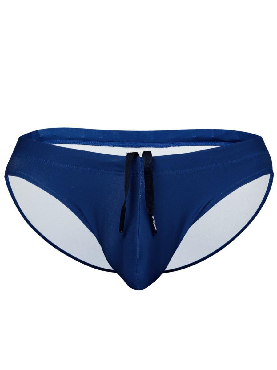 Navy blue and white ErgoWear EW1833 X4D SW swim bikini with drawstring waistband for comfortable swimwear use