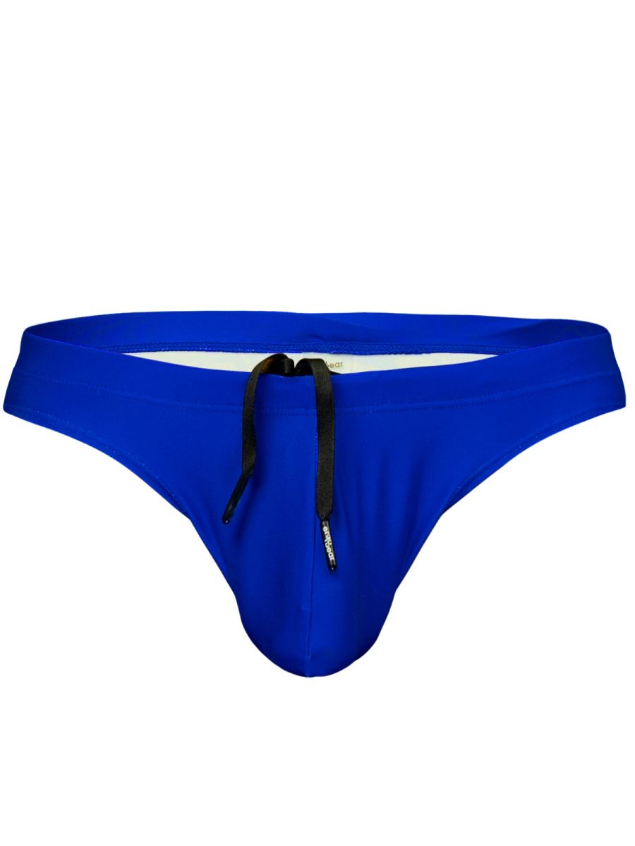 Vibrant royal blue ergo wear ew1834 x4d sw swim thongs with black drawstring and subtle brand tag in skydiver color