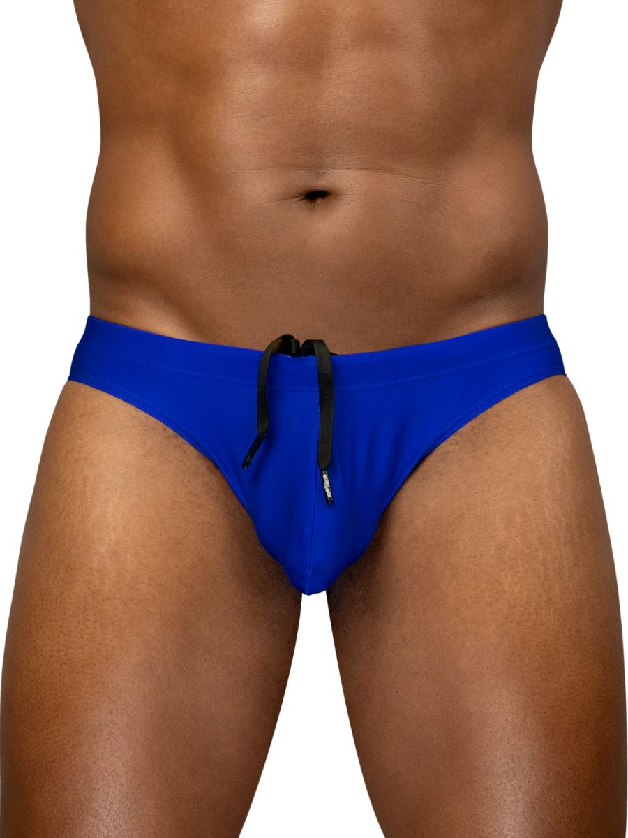 Vibrant royal blue ergoWear EW1834 X4D SW swim thongs with black drawstring ties in skydiver color for swimming