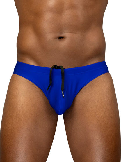 Vibrant royal blue ergoWear EW1834 X4D SW swim thongs with black drawstring ties in skydiver color for swimming