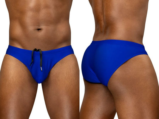 Bright blue ergoWear EW1835 X4D SW swim bikini with black drawstring waistband in skydiver color for swimming