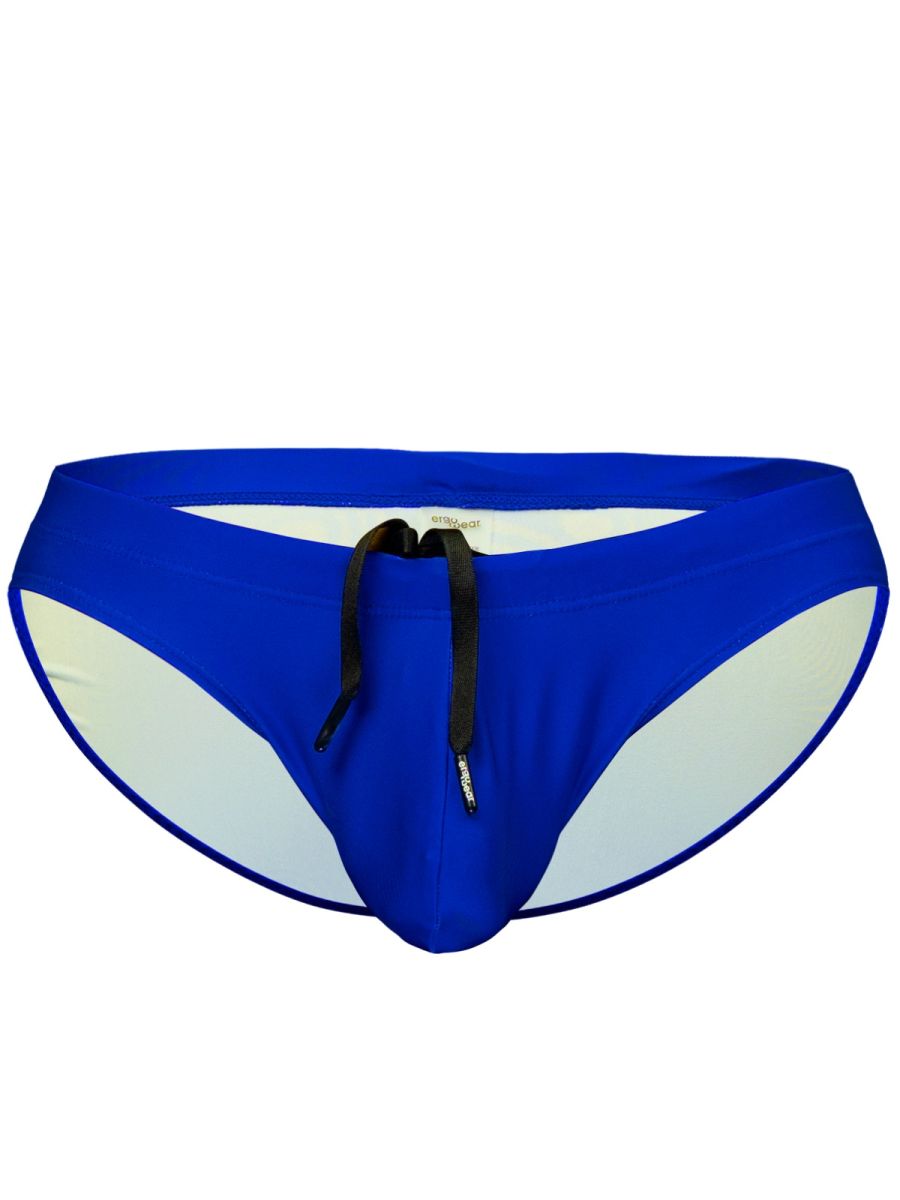 Vibrant royal blue ergoWear ew1835 x4d sw swim bikini with white side panels and black drawstring for swimming