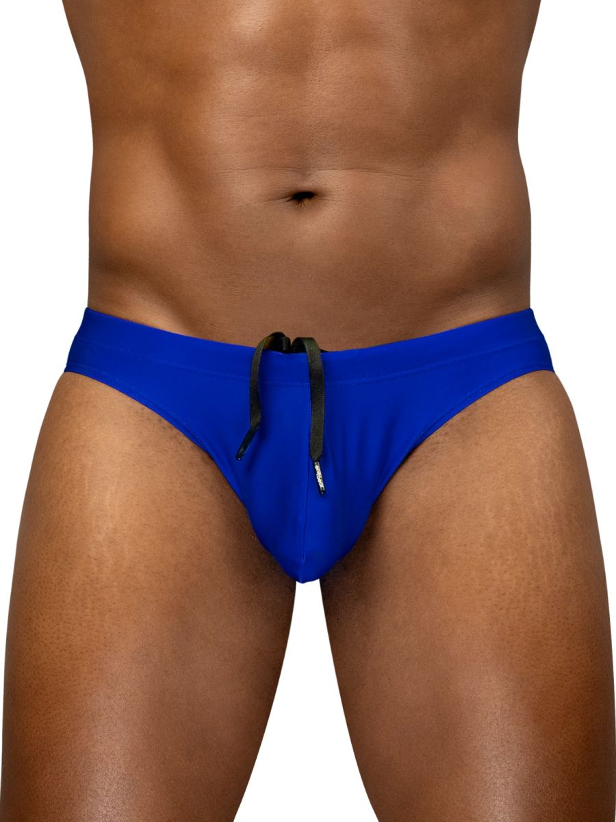 Vibrant royal blue ergoWear EW1835 X4D swim bikini with black drawstring ties designed for comfortable beachwear