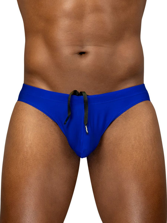 Vibrant royal blue ergoWear EW1835 X4D swim bikini with black drawstring ties designed for comfortable beachwear
