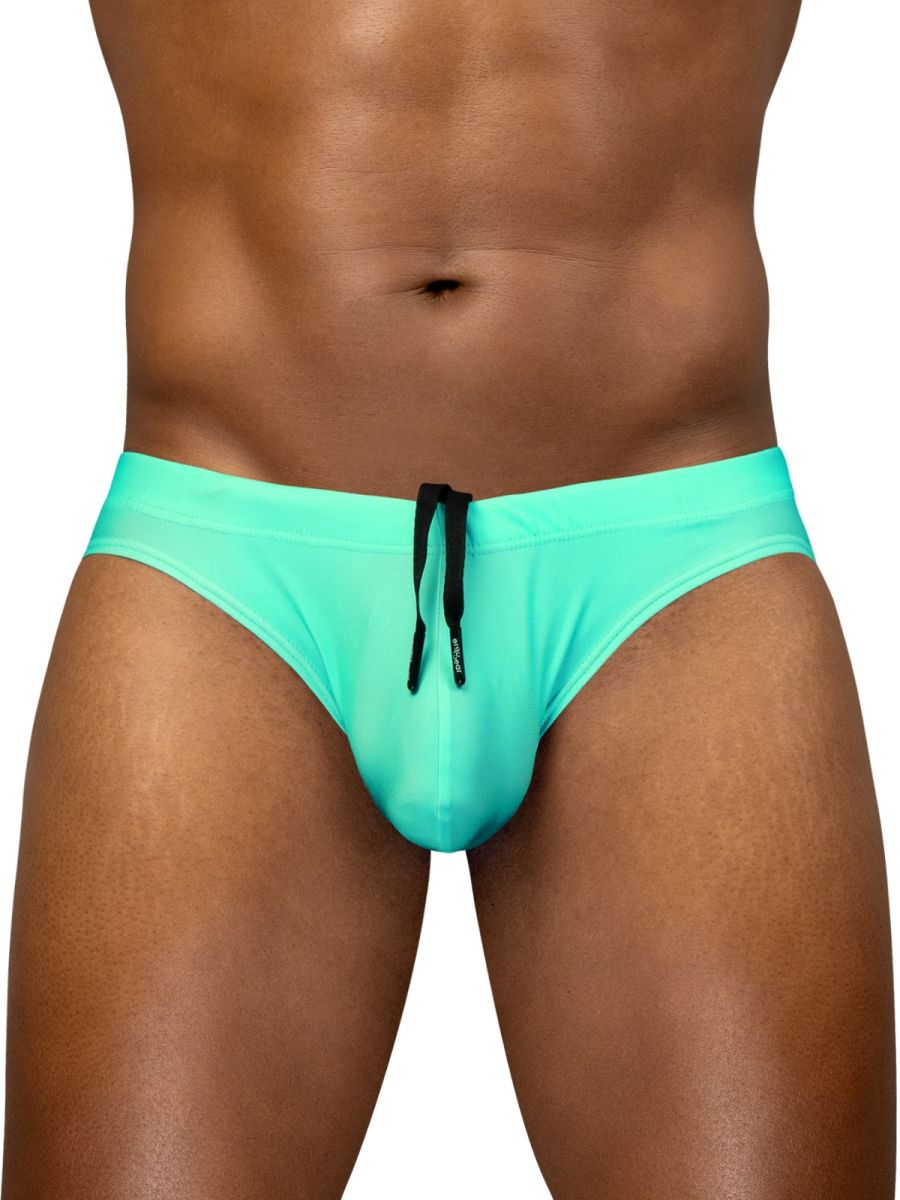 ErgoWear ew1837 x4d sw swim bikini aqua color vibrant turquoise swim trunks with black drawstring waist