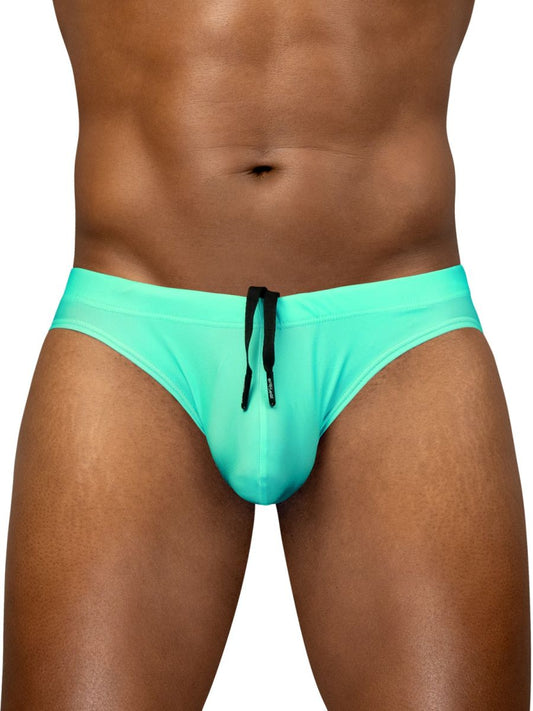 ErgoWear ew1837 x4d sw swim bikini aqua color vibrant turquoise swim trunks with black drawstring waist