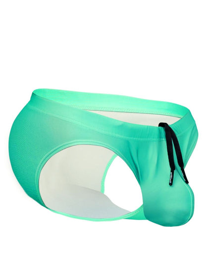 Aqua ergo wear ew1837 x4d sw swim bikini vibrant teal swim trunks with sleek form-fitting design and black drawstring