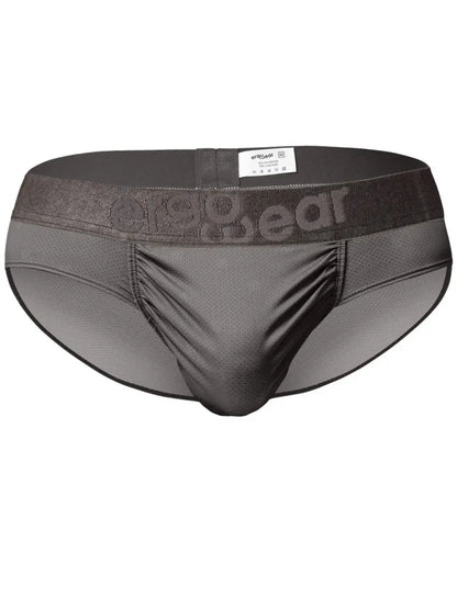 Dark gray ergonomic men's briefs by ErgoWear featuring a soft waistband and breathable fabric for comfort