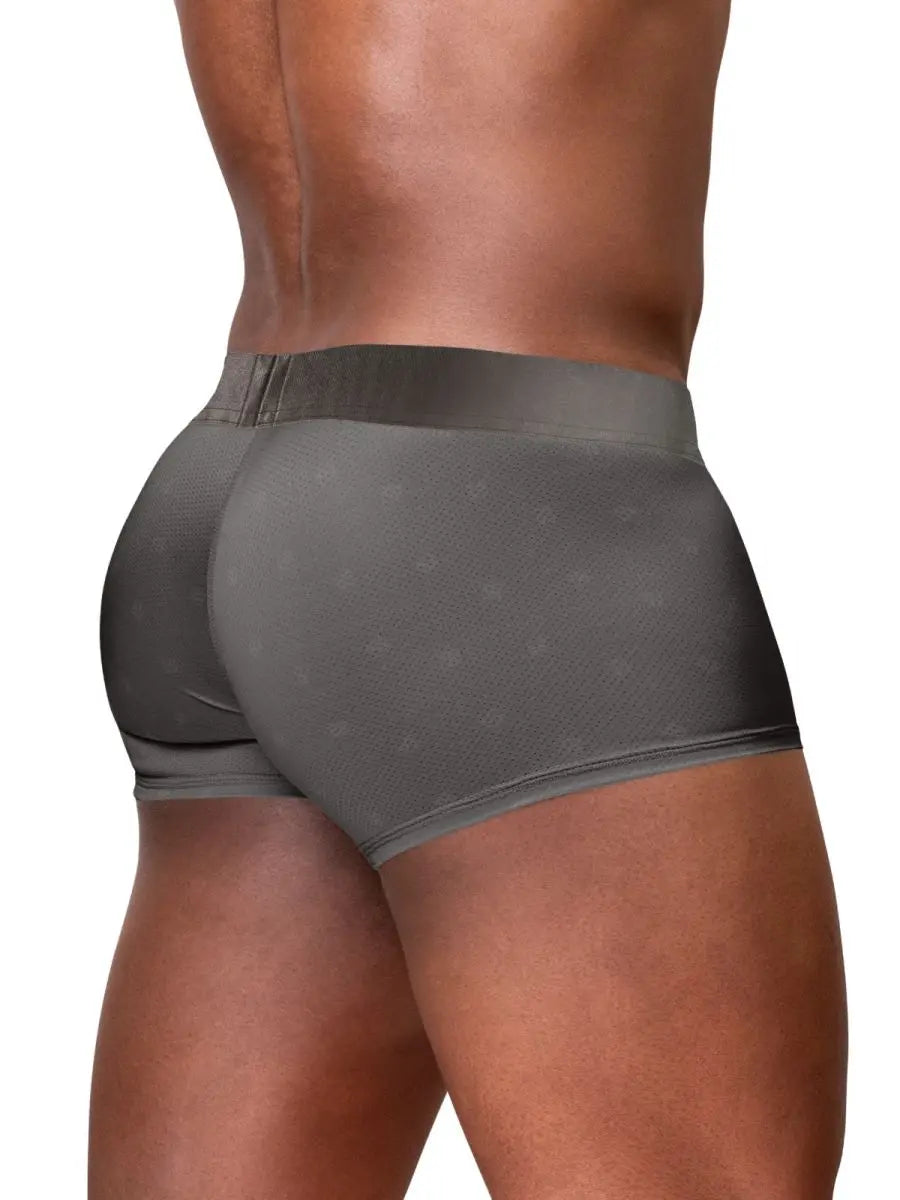 Men's dark gray trunks by ErgoWear featuring a sleek design and breathable fabric shown from the back