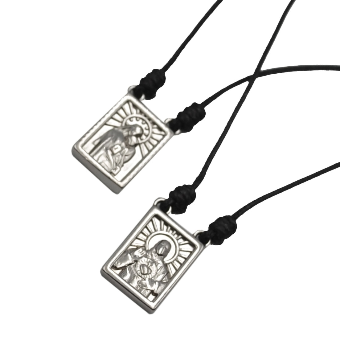 CA-RIO-CA Herren-Skapulier mit Kordel in 5 Anhängerfarben: Schwarz, Silber, Vintage-Gold, Gold, Graphit - Herrenhalskette - Herrenschmuck