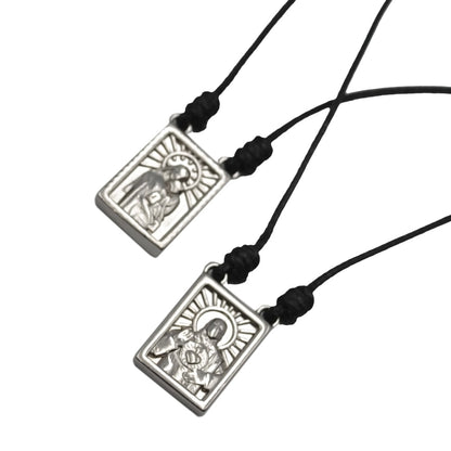 CA-RIO-CA Herren-Skapulier mit Kordel in 5 Anhängerfarben: Schwarz, Silber, Vintage-Gold, Gold, Graphit - Herrenhalskette - Herrenschmuck