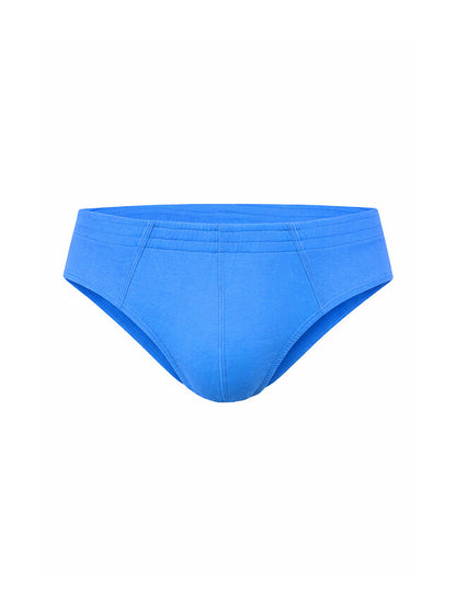 Bright blue essential cotton brief with smooth stretchy fabric and subtle seam detailing for comfortable wear