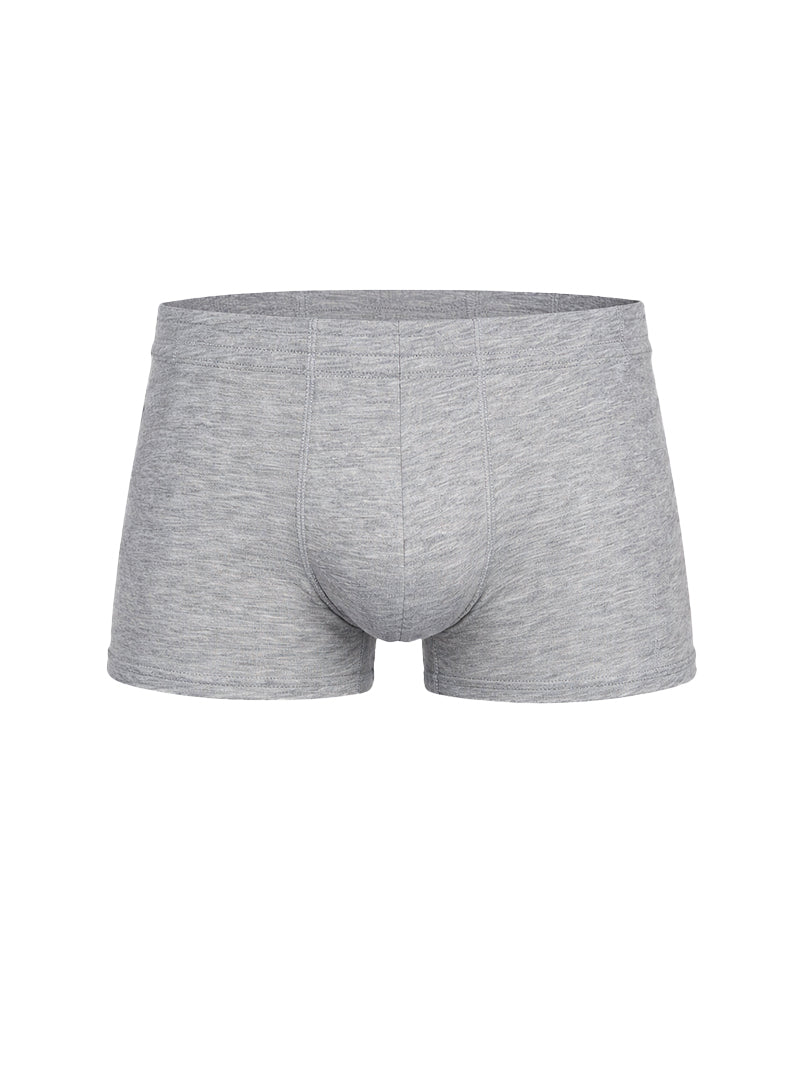 Essential trunk gray heathered cotton briefs with a soft seamless waistband and classic cut front view