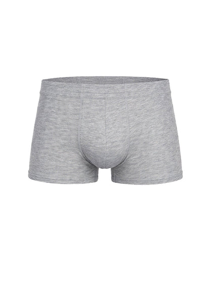 Essential trunk gray heathered cotton briefs with a soft seamless waistband and classic cut front view