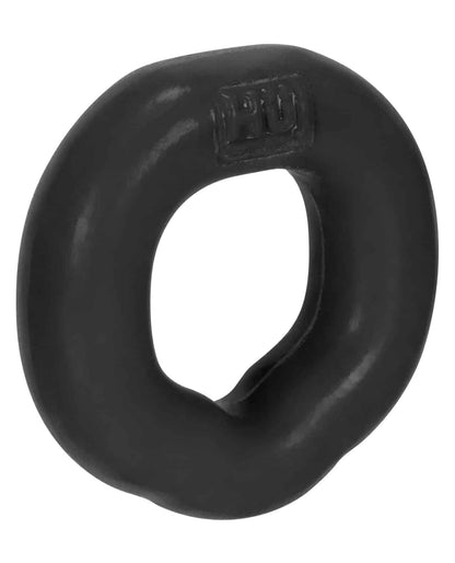 Black matte silicone fit ergo long-wear c-ring with organic shape and embossed pro logo on inner surface