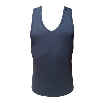 Fizx tank top dark navy blue sleeveless with rounded neckline and ribbed trim for casual wear