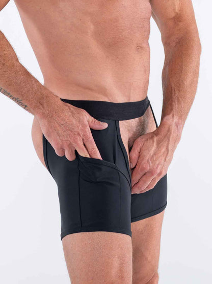 Fk sport cache chaps black athletic briefs with sleek form-fitting design and distinctive side pocket for active use