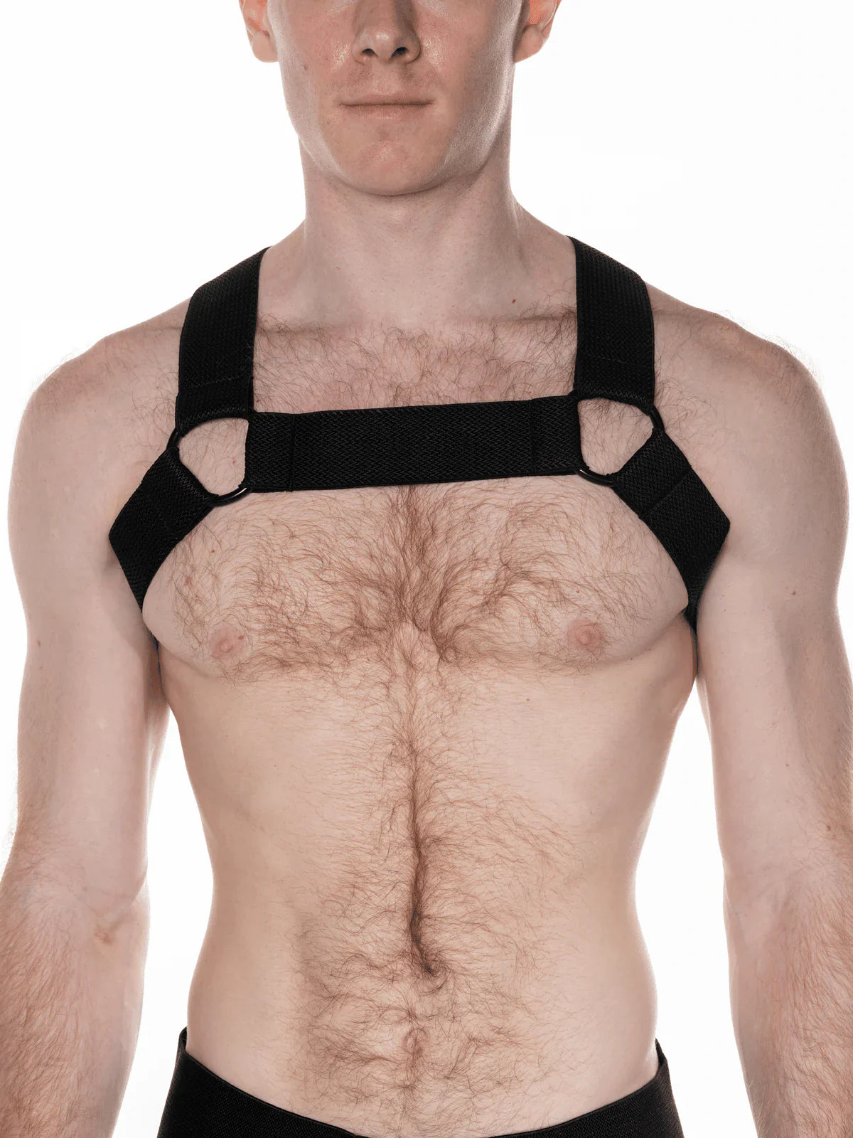Black FK sport chevron harness made of fabric with adjustable straps and reinforced cutouts for secure fit