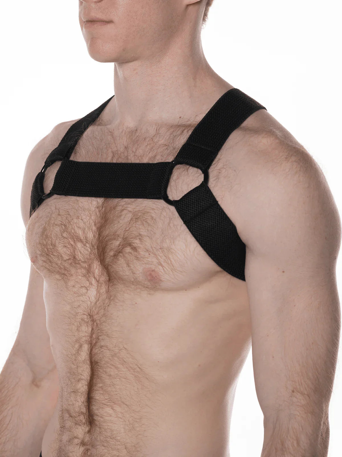 Black mesh fk sport chevron harness shoulder support strap with adjustable straps and reinforced circular cutouts