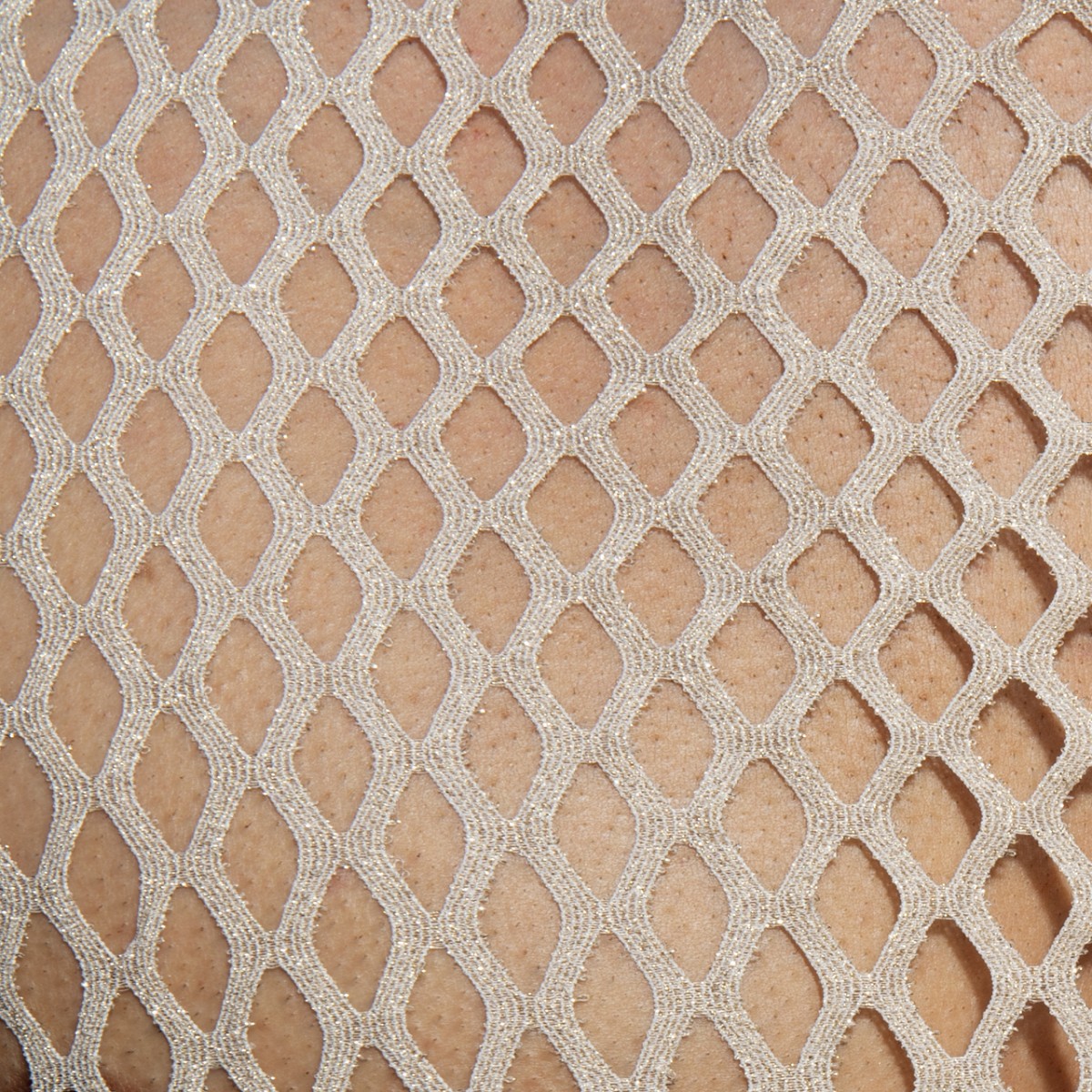 Flamboyant tank top featuring delicate shimmering silver mesh fabric with a diamond-shaped pattern