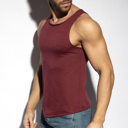 A maroon flame tank top sleeveless with soft stretchy fabric round neckline and clean seams for comfortable wear