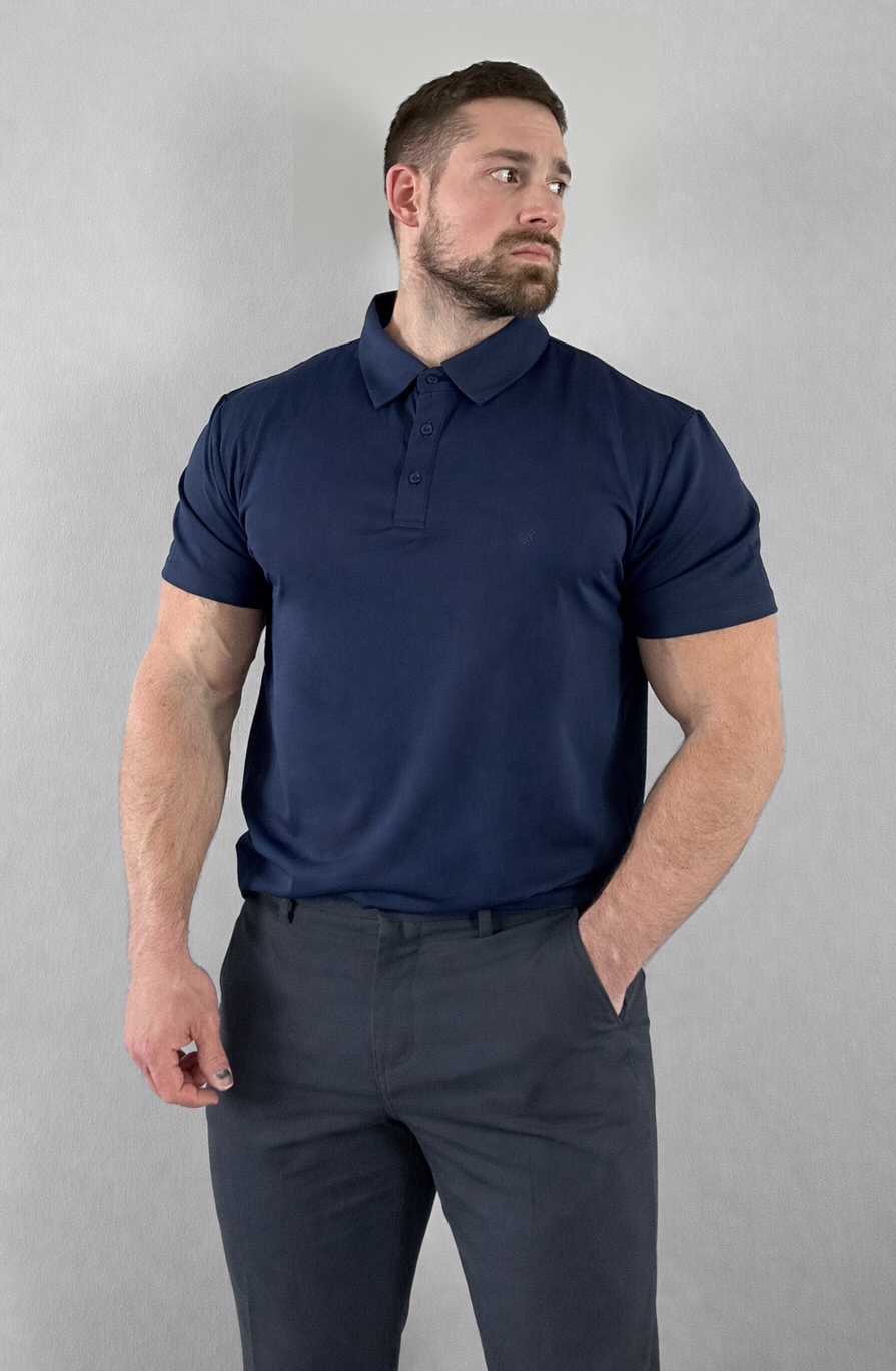 Jed North Men's Fast-Dry Polo T-Shirt - Navy
