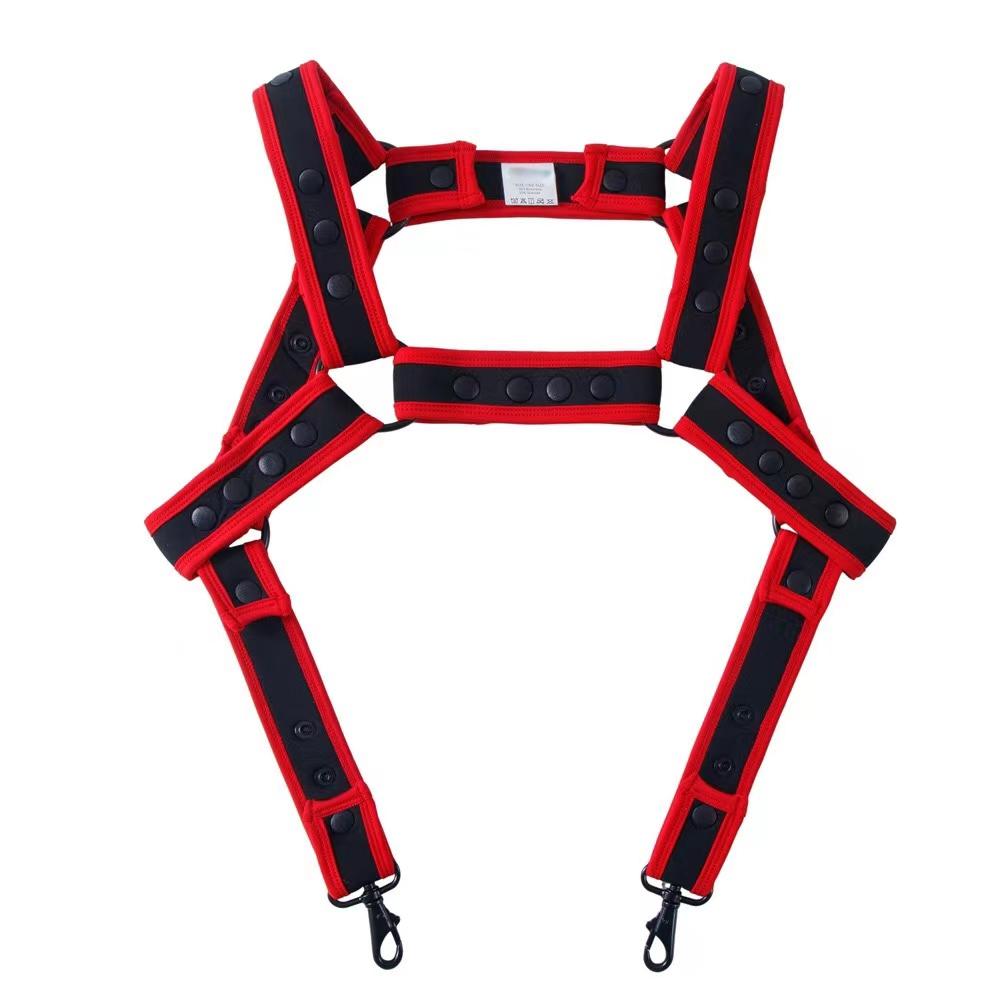 Fizx harness red and black reflective safety harness with adjustable straps and metal hooks for secure use