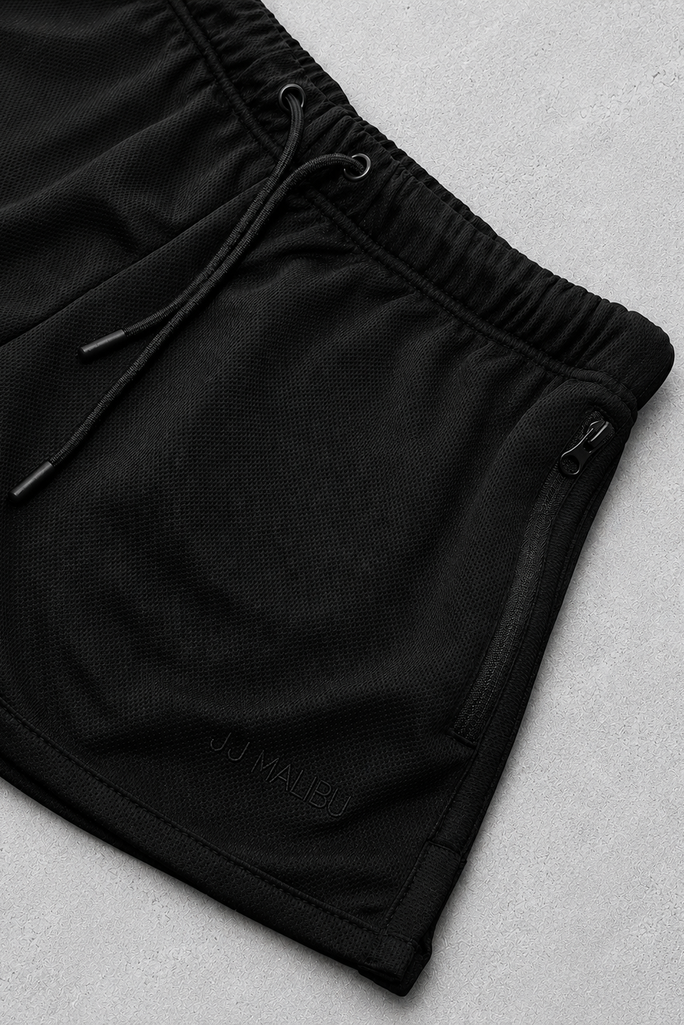 JJ Malibu Men's For-the-Night 2" Gym Short Shorts with Drawstring - All Black