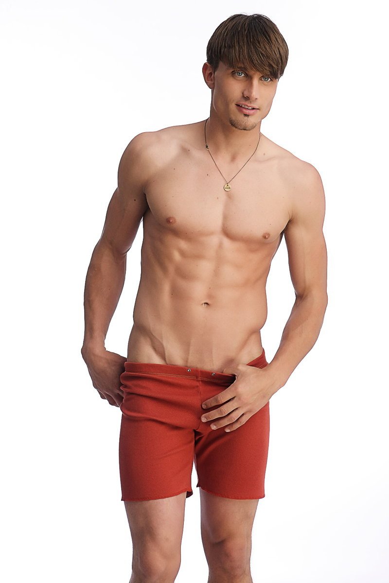 Fusion yoga short cinnabar red snug fit athletic shorts with belt loops ideal for active wear