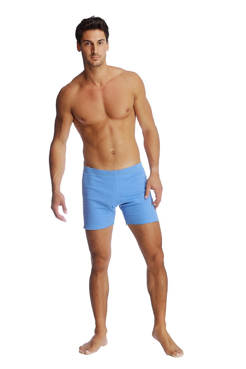 Light blue fusion yoga short ice swim trunks with simple clean design for swimming and casual wear